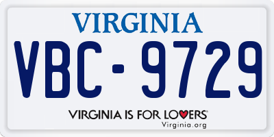 VA license plate VBC9729