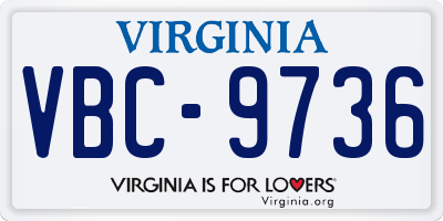 VA license plate VBC9736