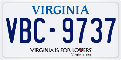VA license plate VBC9737