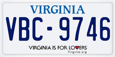 VA license plate VBC9746
