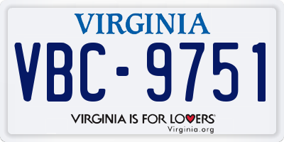 VA license plate VBC9751