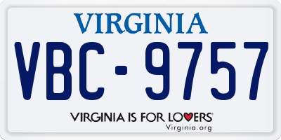 VA license plate VBC9757