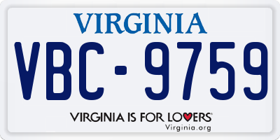 VA license plate VBC9759