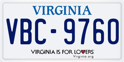 VA license plate VBC9760