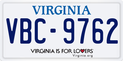VA license plate VBC9762
