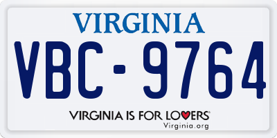 VA license plate VBC9764