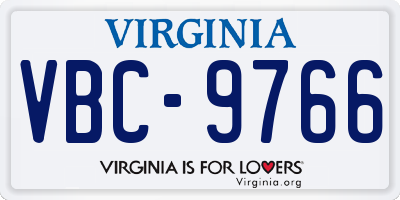 VA license plate VBC9766