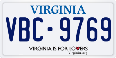 VA license plate VBC9769