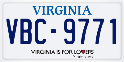 VA license plate VBC9771