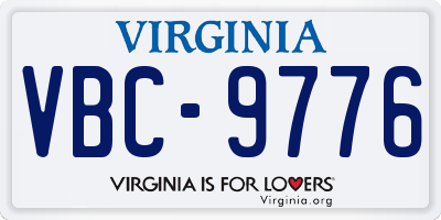 VA license plate VBC9776