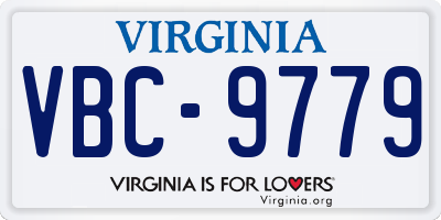 VA license plate VBC9779