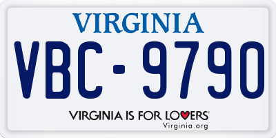 VA license plate VBC9790