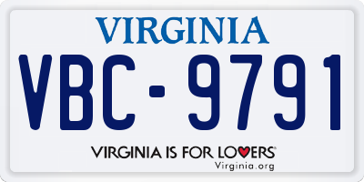 VA license plate VBC9791