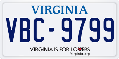 VA license plate VBC9799