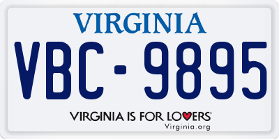 VA license plate VBC9895