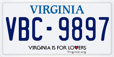 VA license plate VBC9897