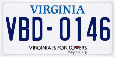 VA license plate VBD0146