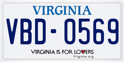 VA license plate VBD0569