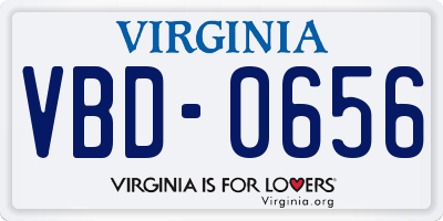 VA license plate VBD0656