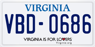 VA license plate VBD0686