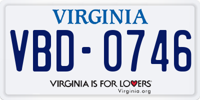 VA license plate VBD0746