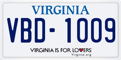 VA license plate VBD1009