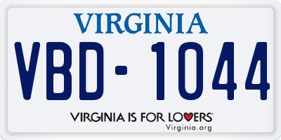 VA license plate VBD1044