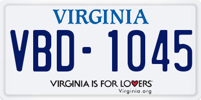 VA license plate VBD1045
