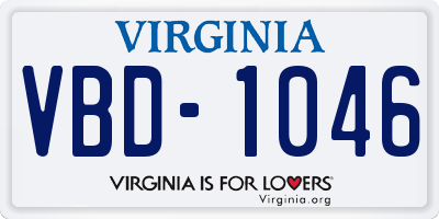 VA license plate VBD1046