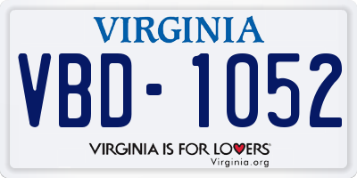 VA license plate VBD1052