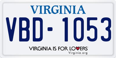 VA license plate VBD1053