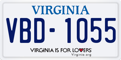 VA license plate VBD1055