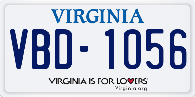 VA license plate VBD1056