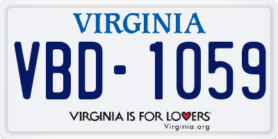 VA license plate VBD1059