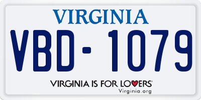 VA license plate VBD1079
