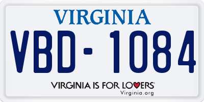 VA license plate VBD1084