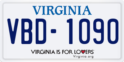 VA license plate VBD1090