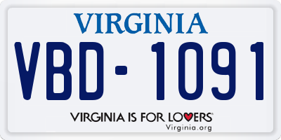 VA license plate VBD1091