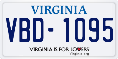 VA license plate VBD1095