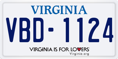 VA license plate VBD1124