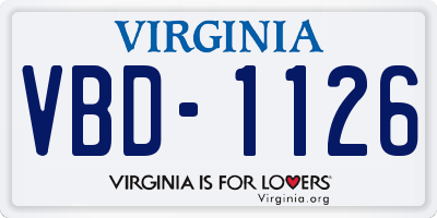VA license plate VBD1126