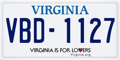 VA license plate VBD1127