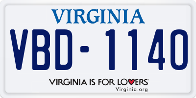 VA license plate VBD1140