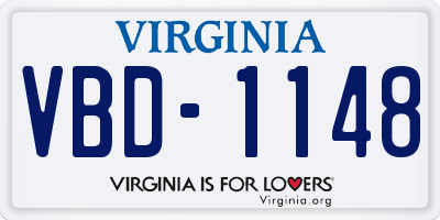 VA license plate VBD1148
