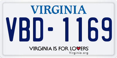 VA license plate VBD1169