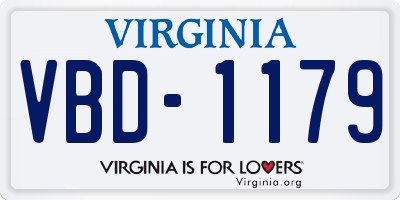 VA license plate VBD1179