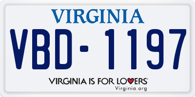 VA license plate VBD1197