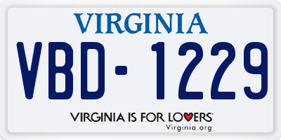 VA license plate VBD1229