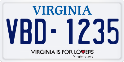 VA license plate VBD1235