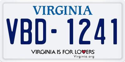 VA license plate VBD1241